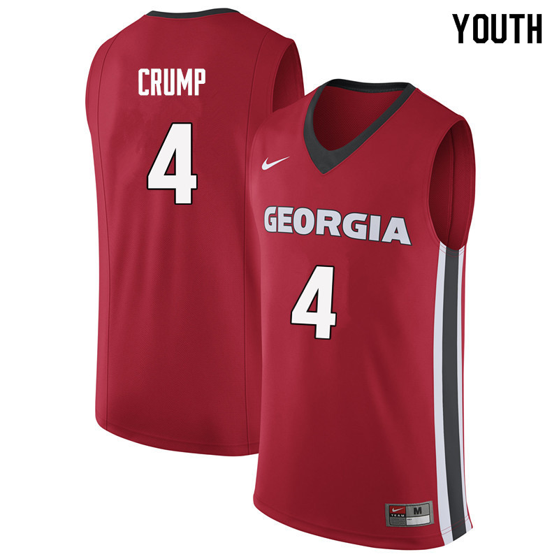 Youth #4 Tyree Crump Georgia Bulldogs College Basketball Jerseys Sale-Red